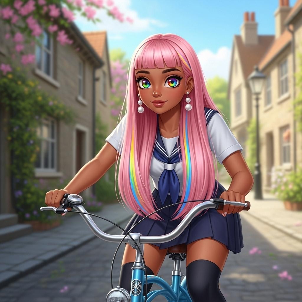 自転車に乗る マイちゃん