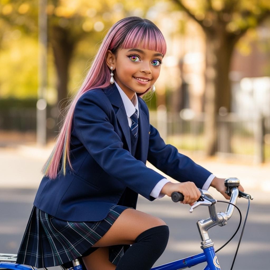 自転車に乗る マイちゃん