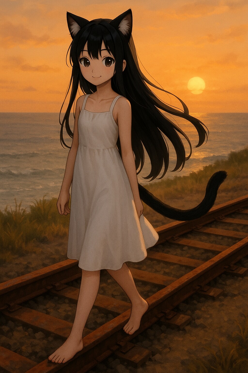 海沿いの線路。