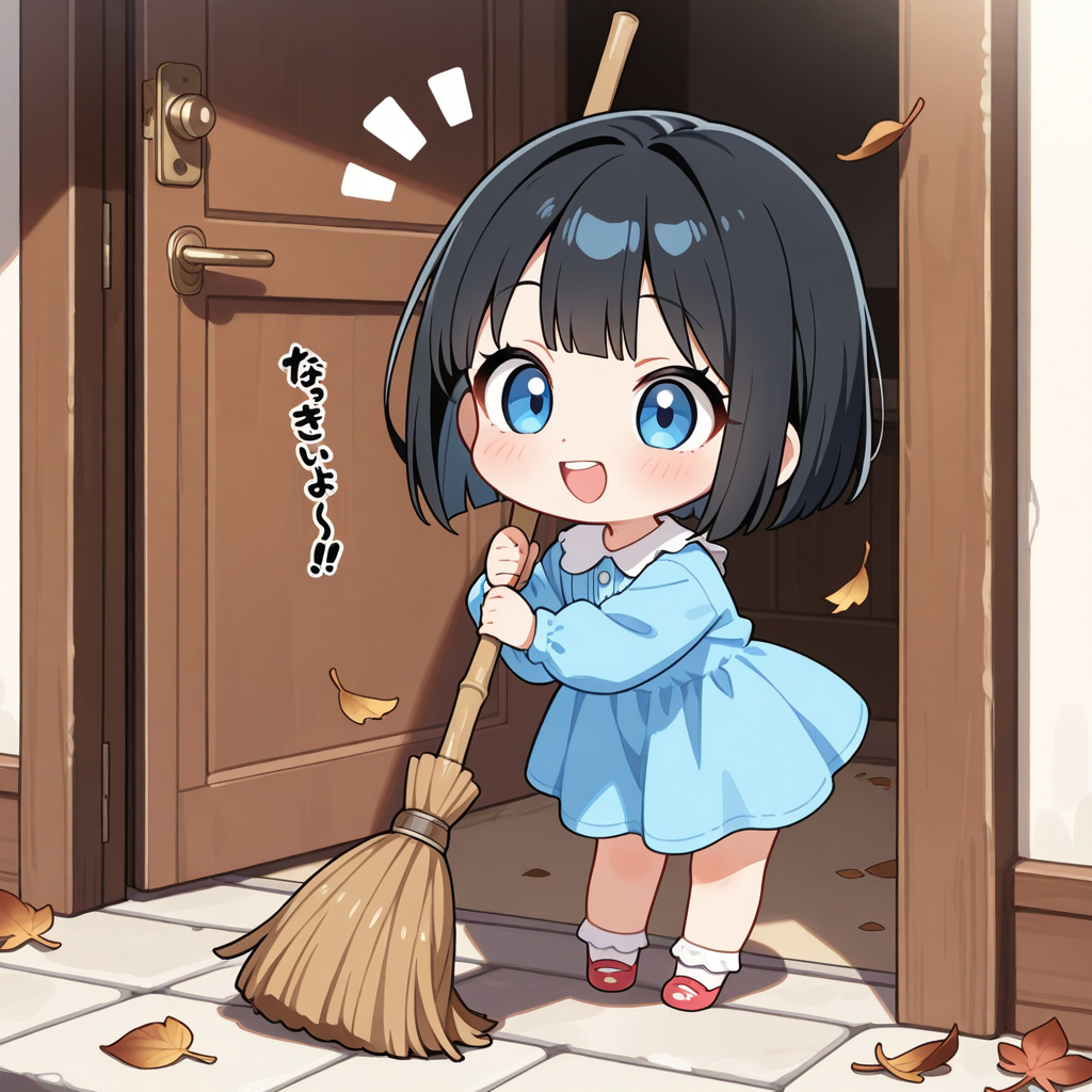おうちのおてつだい。（今日はお掃除の日）
