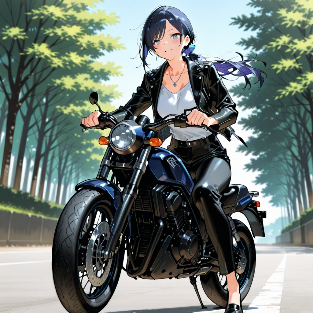 バイクに乗る七瀬　243