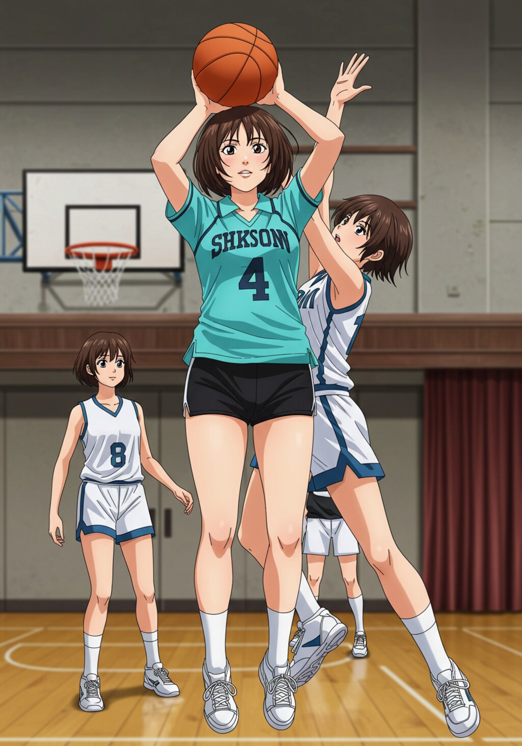 女バスのジャンプシュート352