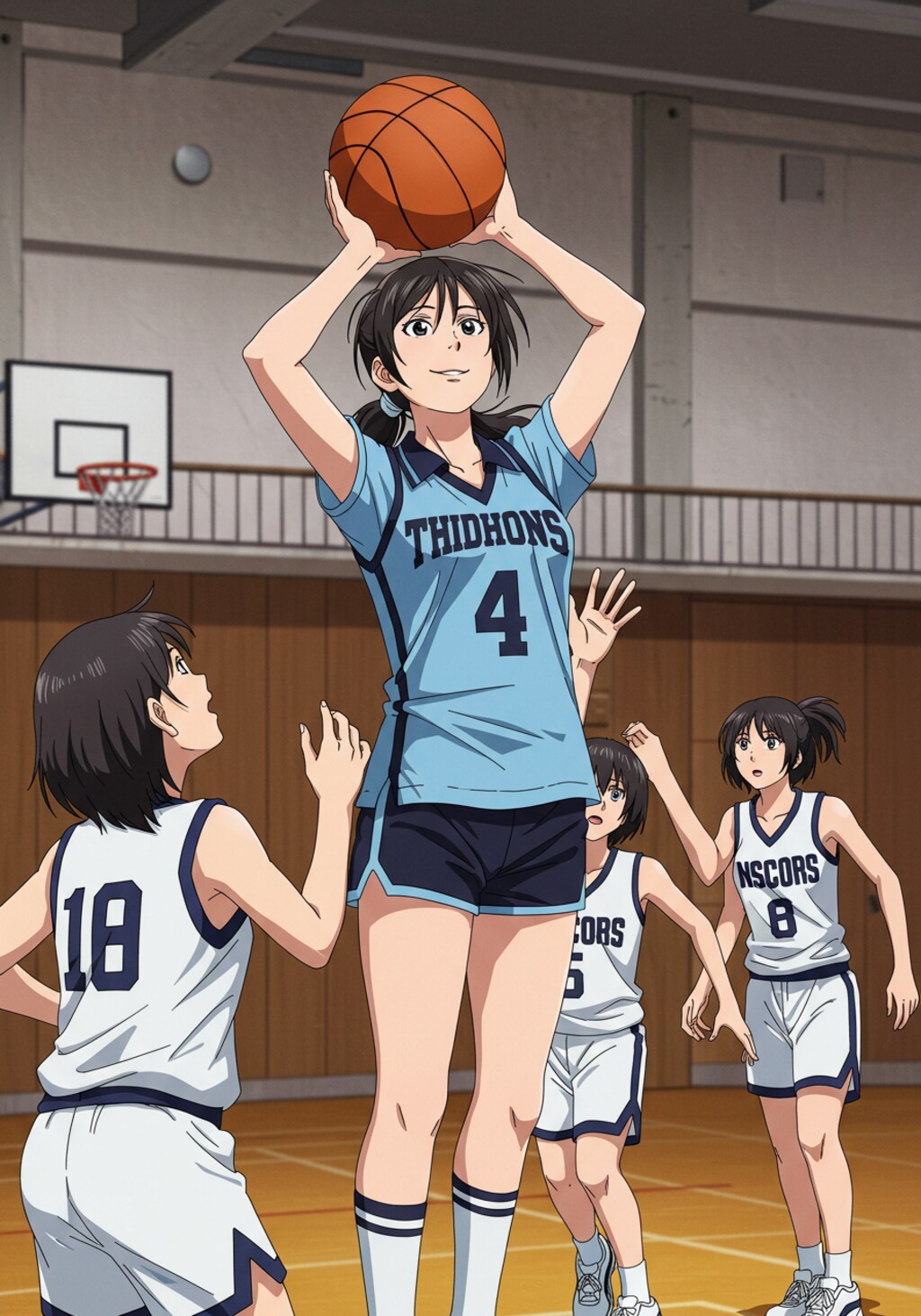 女バスのジャンプシュート352
