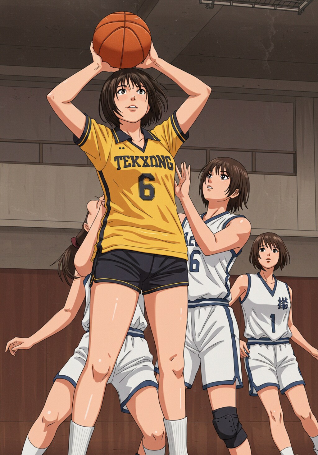 女バスのジャンプシュート352