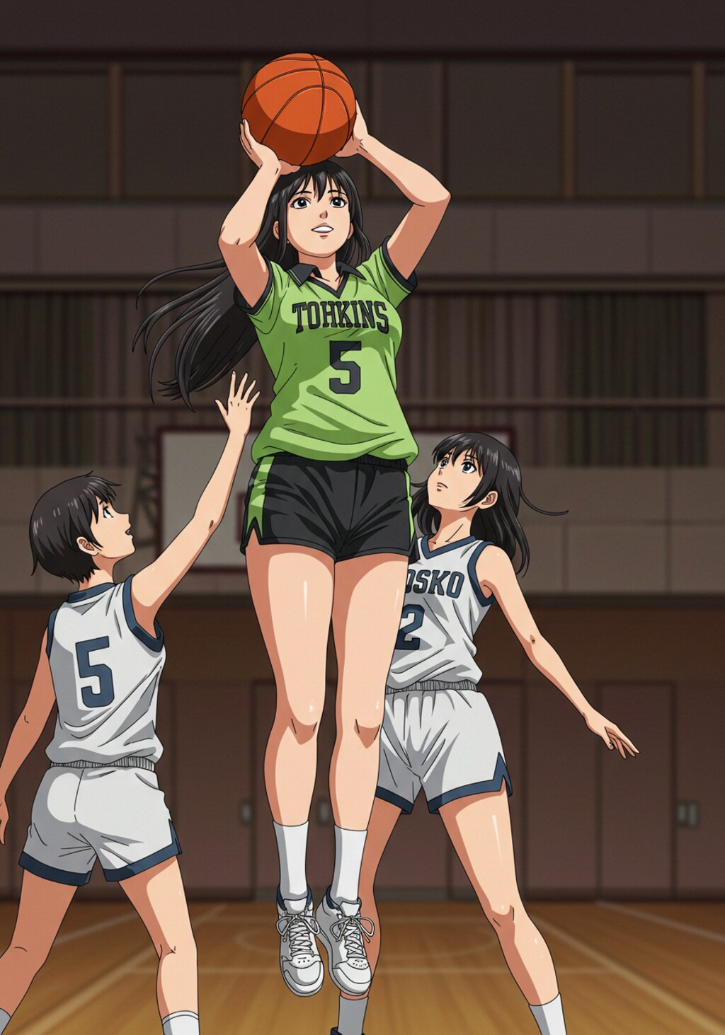 女バスのジャンプシュート352