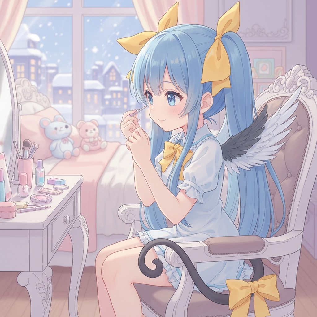 青ツイさん。メイク中。