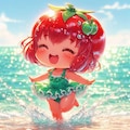 トマトちゃんの緑水着 4枚目