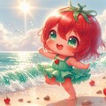 トマトちゃんの緑水着 3枚目