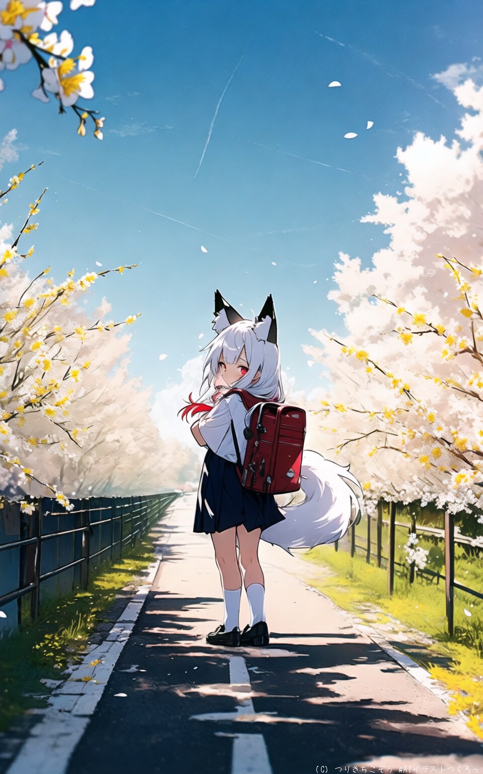 今日の白狐の雪音さん〜登校中