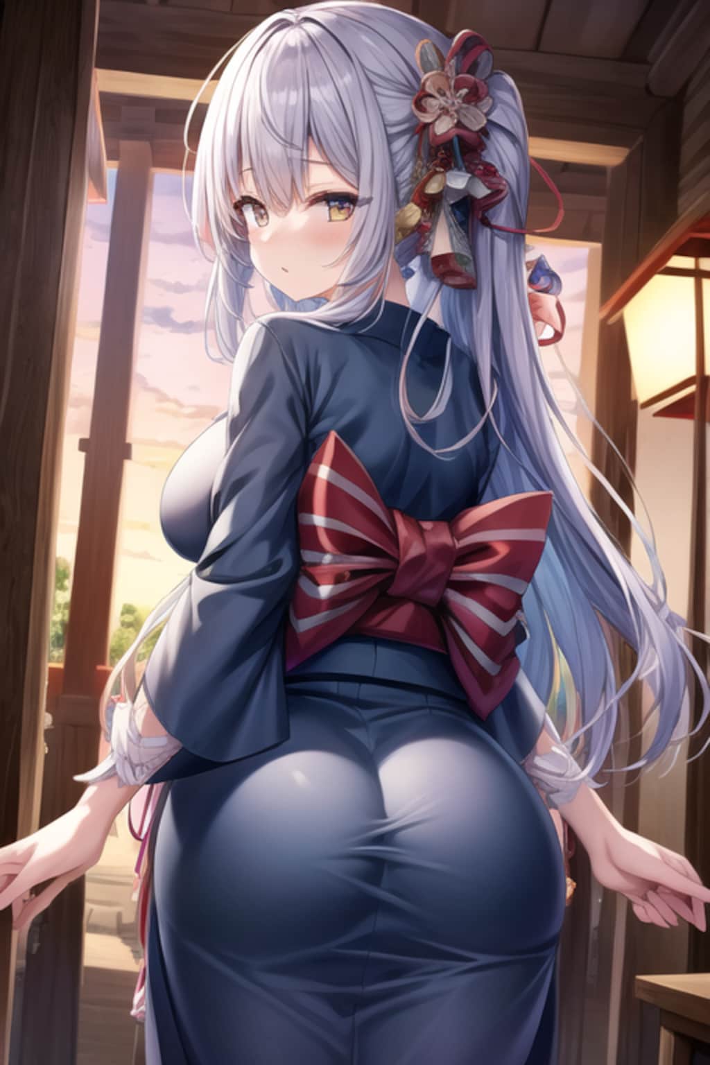 お尻(着物)