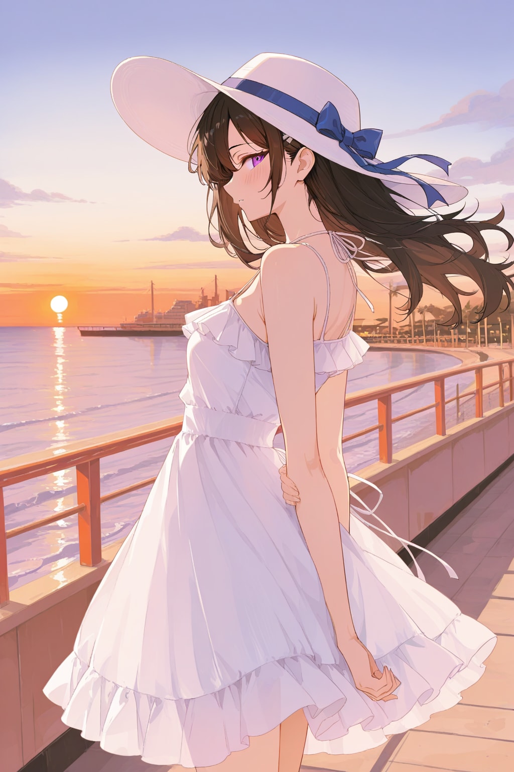 【企画：夕暮れ・APRICOT】夕焼けと港公園の女の子②