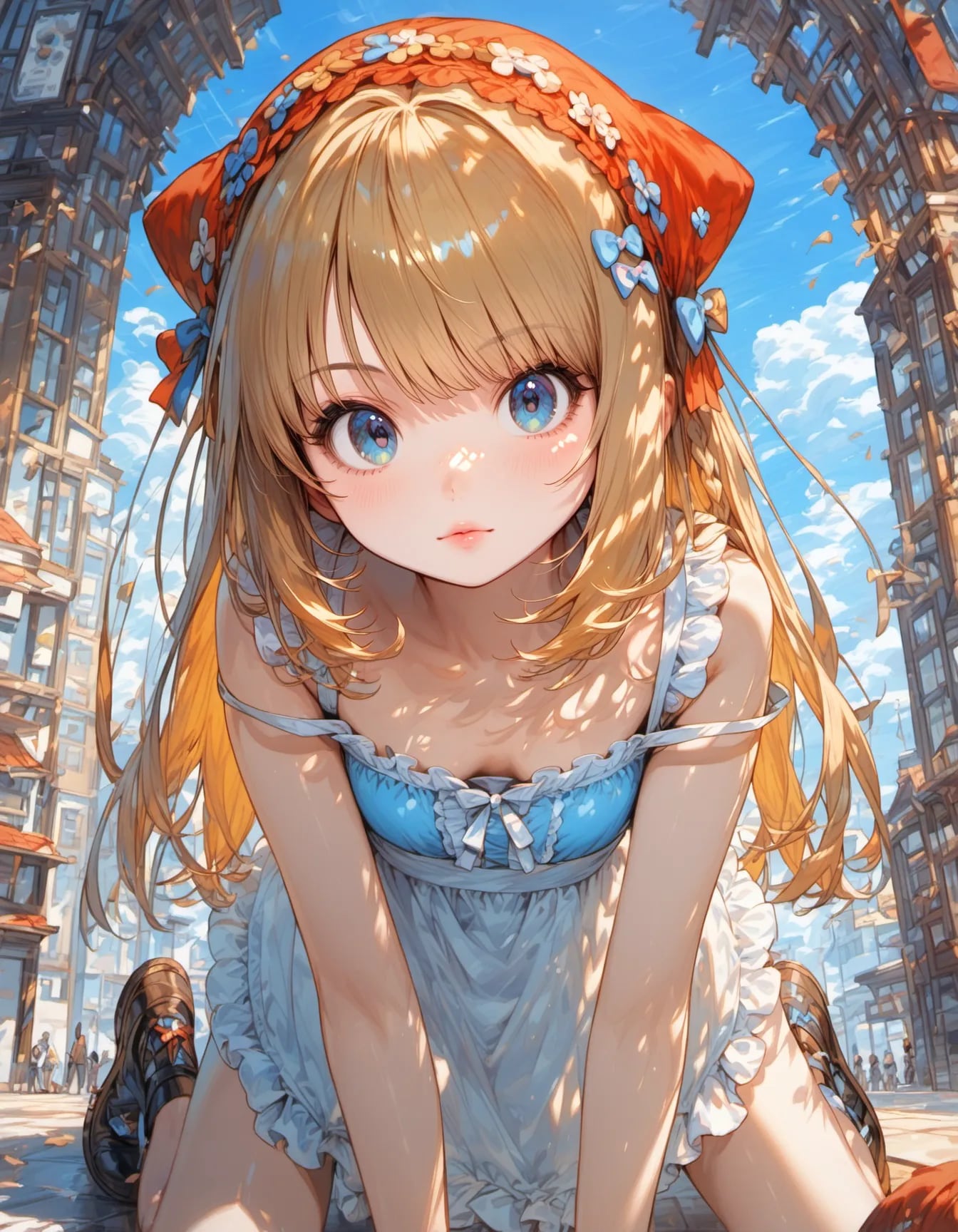 Greeting Under the Azure Arch | の人気AIイラスト・グラビア