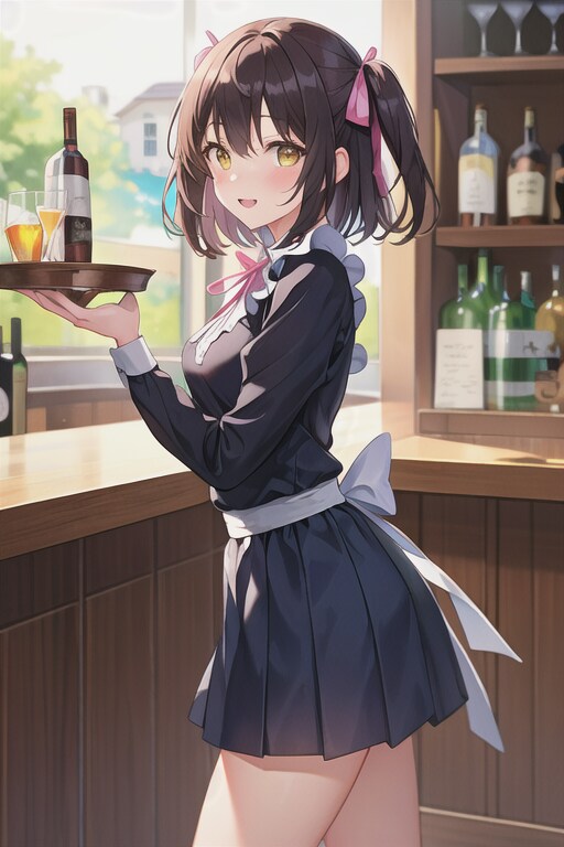 バーで働くウメコちゃん
