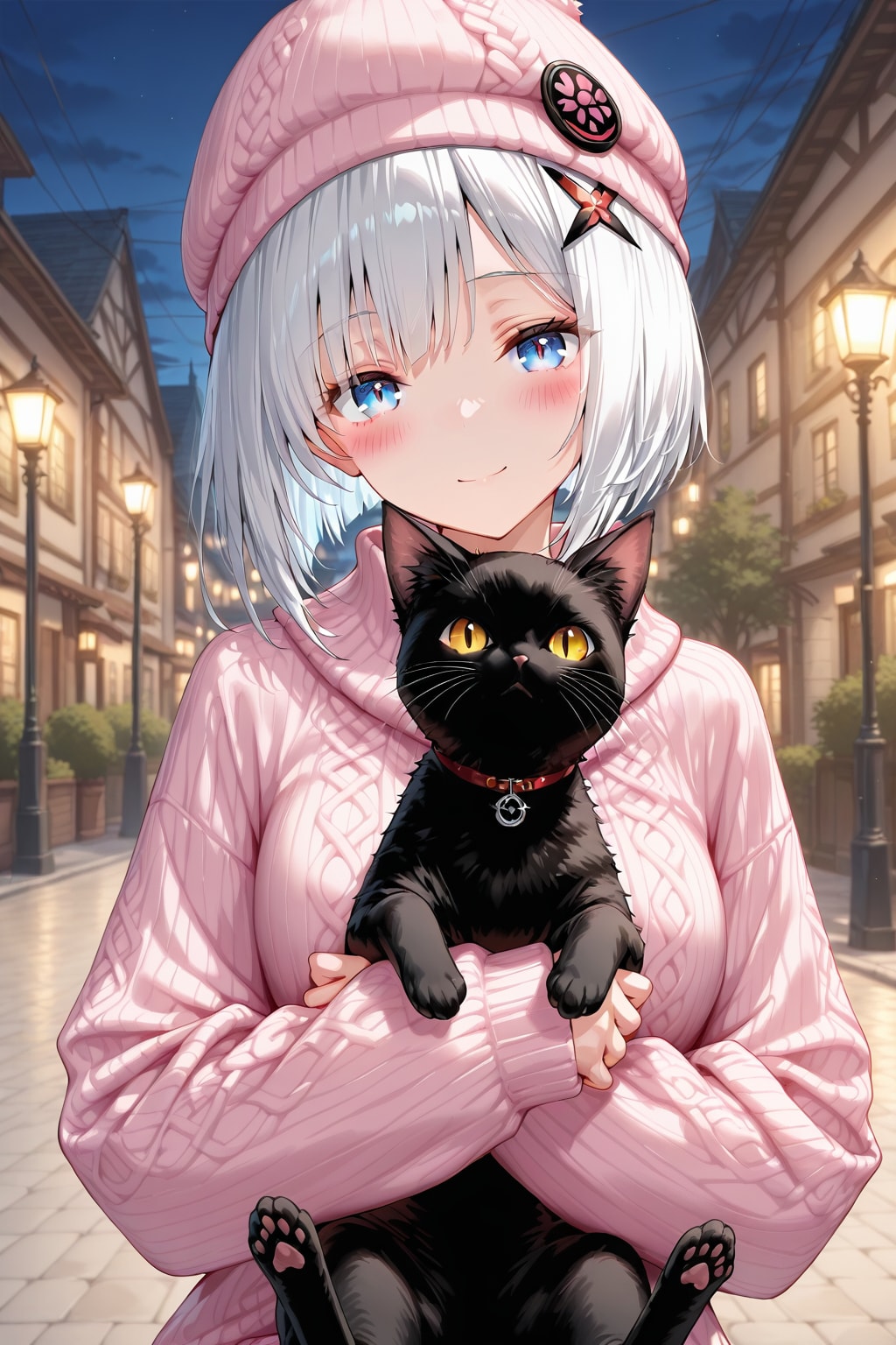 猫とニット帽の彼女 | の人気AIイラスト・グラビア