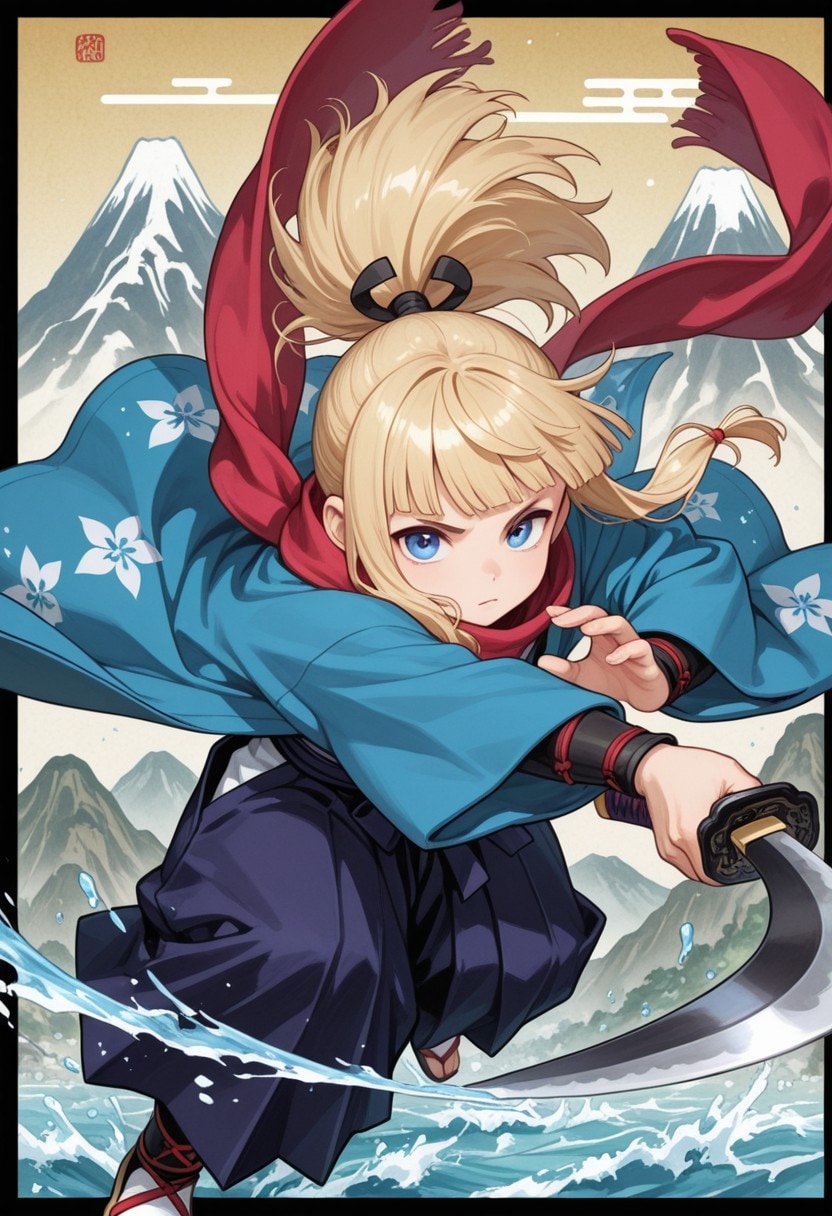 金髪碧眼サムライボーイ | の人気AIイラスト・グラビア