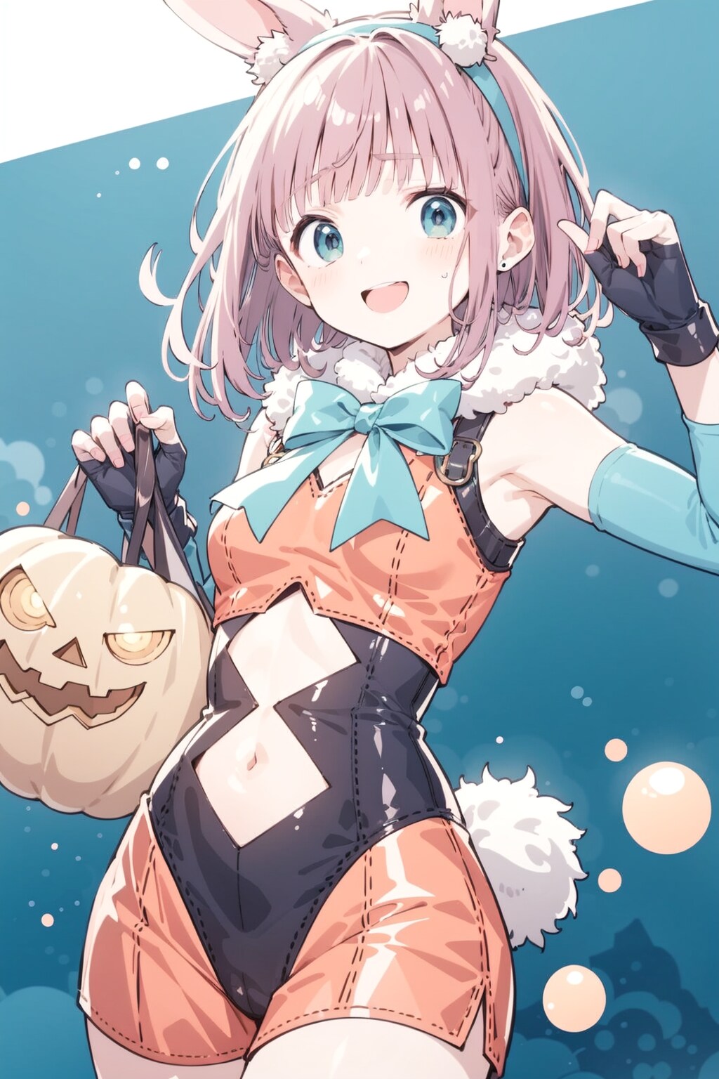 気まぐれカボチャのうさぎボディスーツ