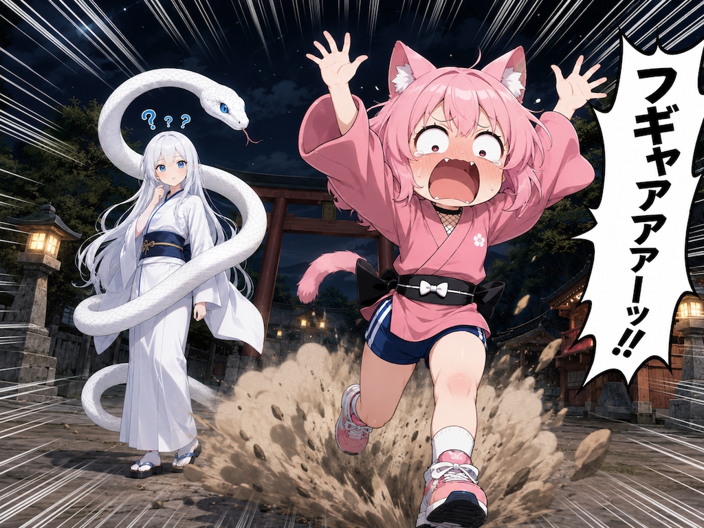 蛇はねこの天敵にゃのである！！