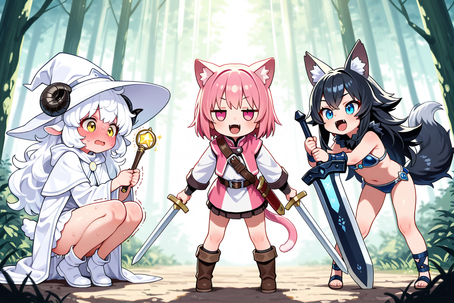 ケモミミパーティーうちの子３人娘。