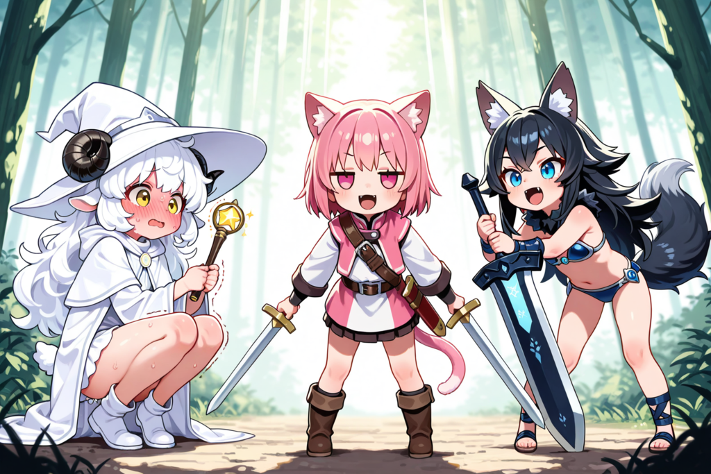 ケモミミパーティーうちの子３人娘。