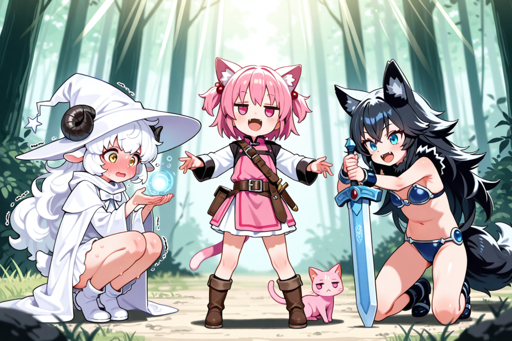ケモミミパーティーうちの子３人娘。