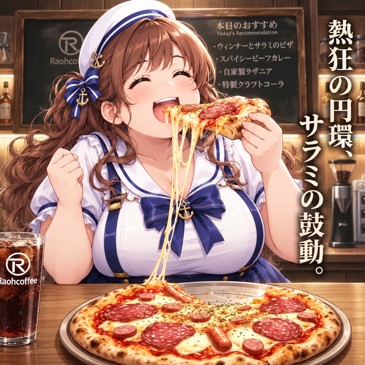 Raohcoffeeでピザ食べた