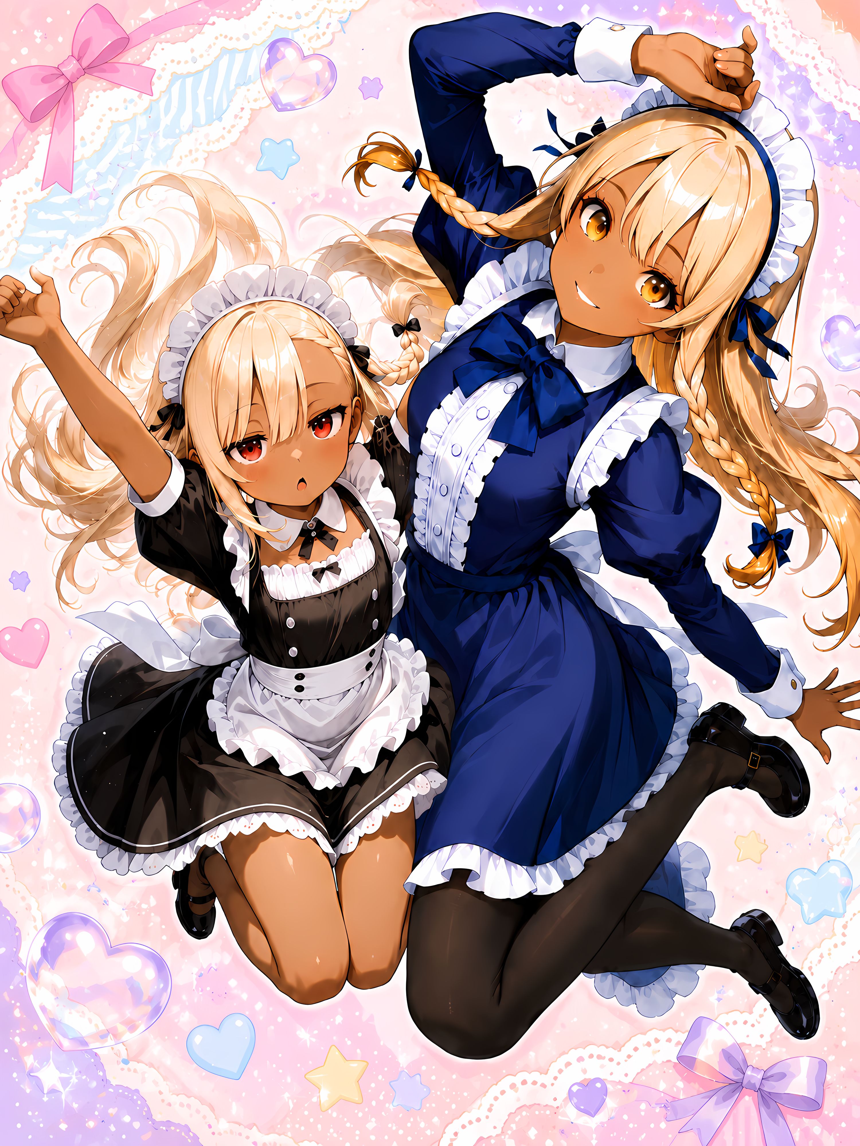 ２人は褐色メイド + 綺麗なお姉さんにパンを貰うこなつ