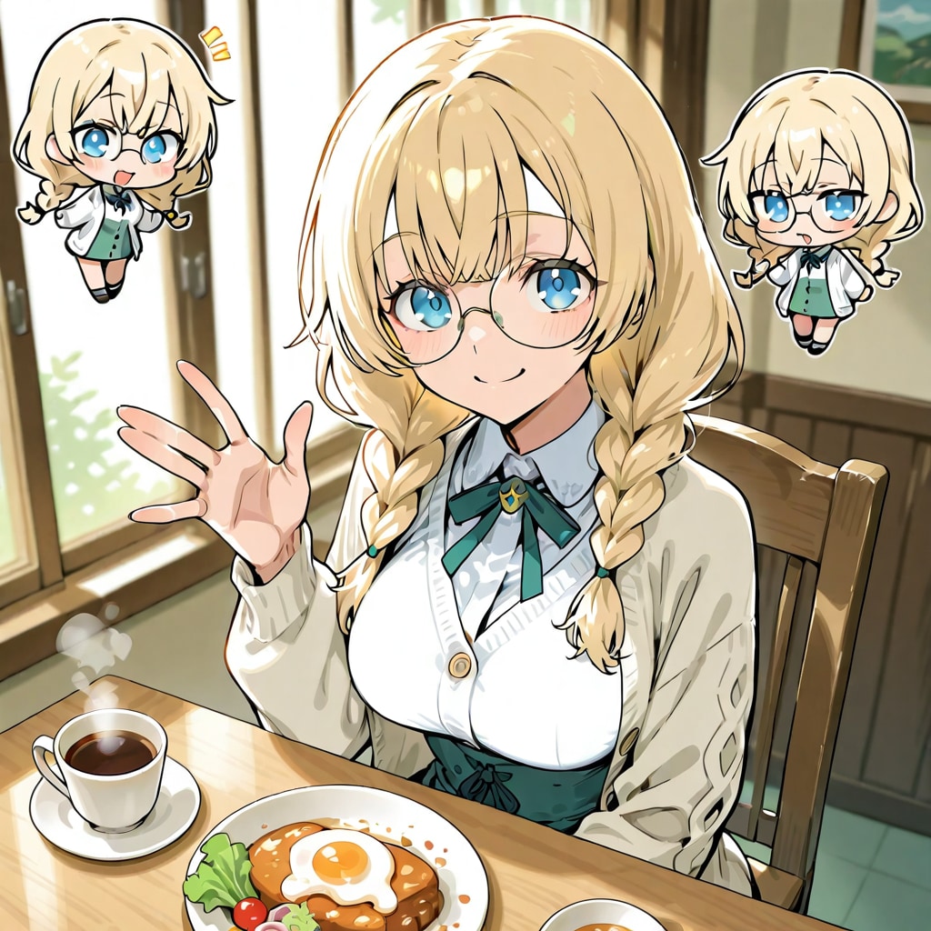 ちびナオさんも朝ごはん | の人気AIイラスト・グラビア