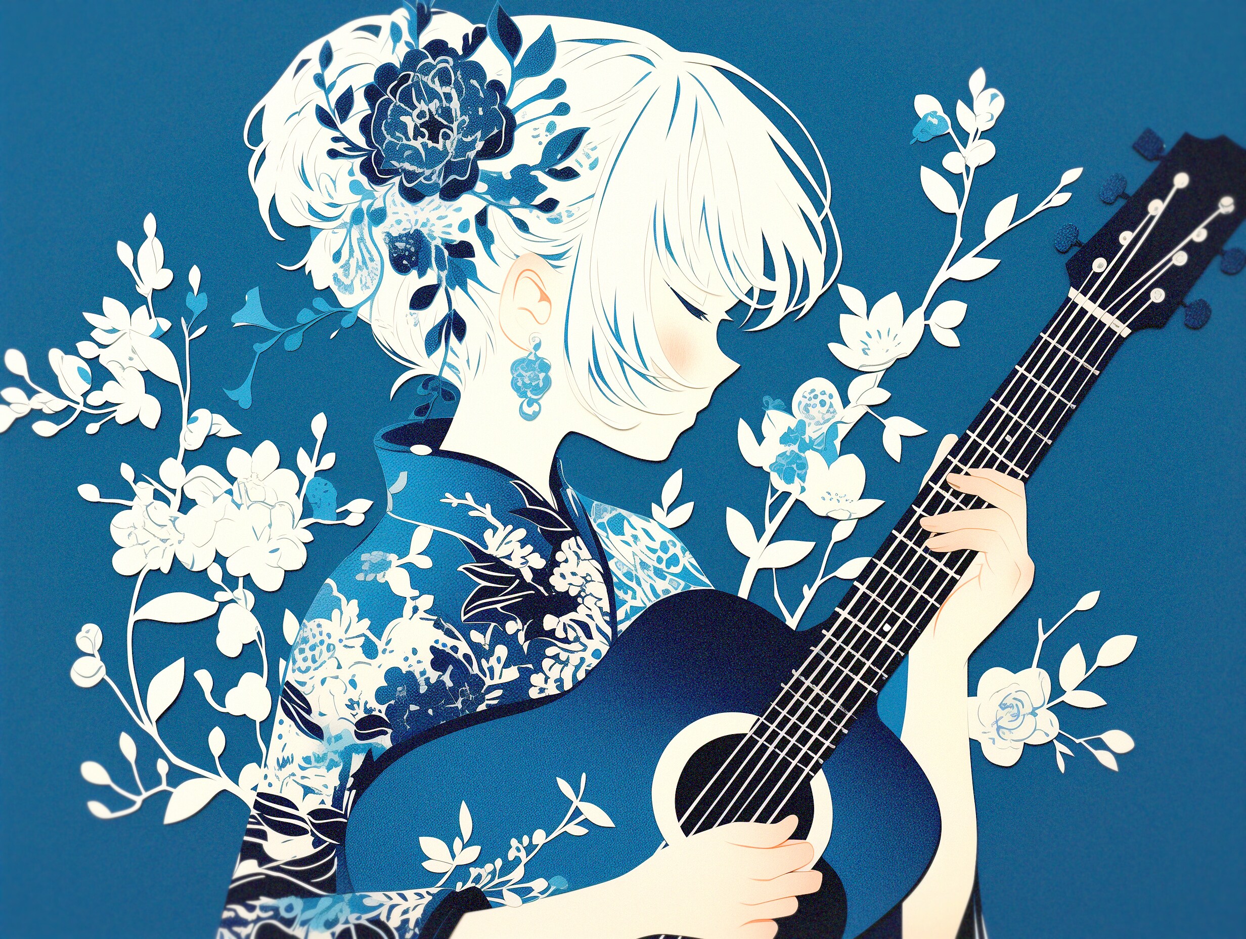 blue guitar | の人気AIイラスト・グラビア