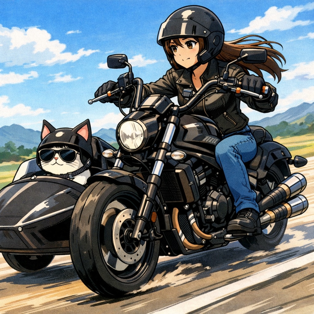 「ゴーグル越しの彼女とニャイトライド」