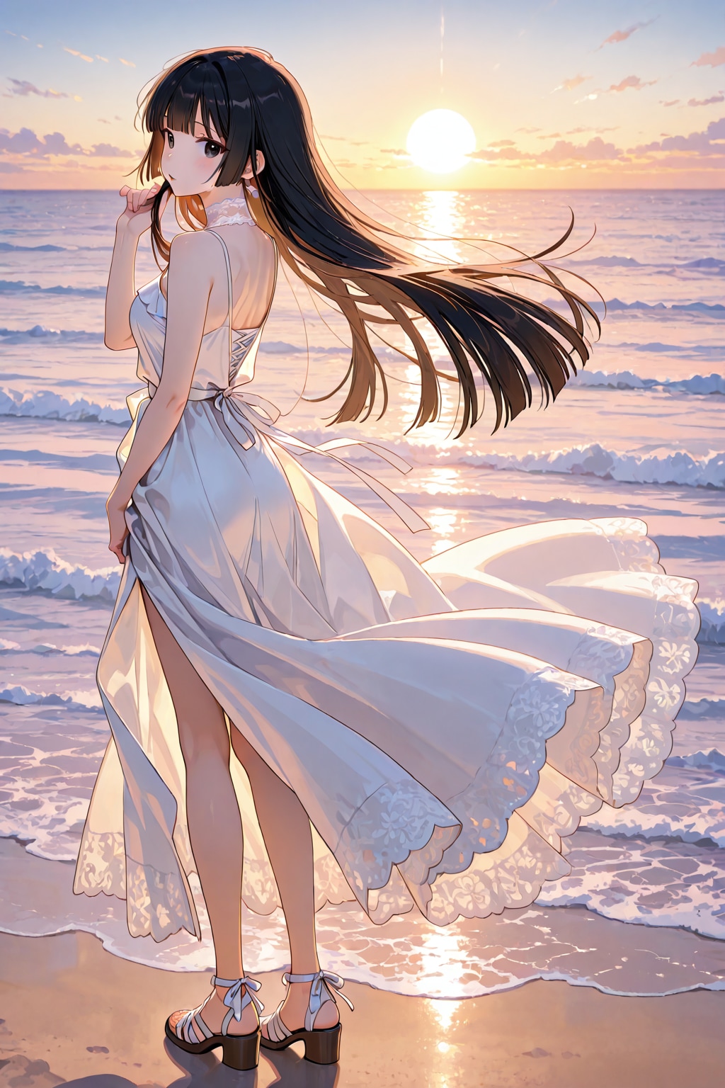 ワンピ少女と海