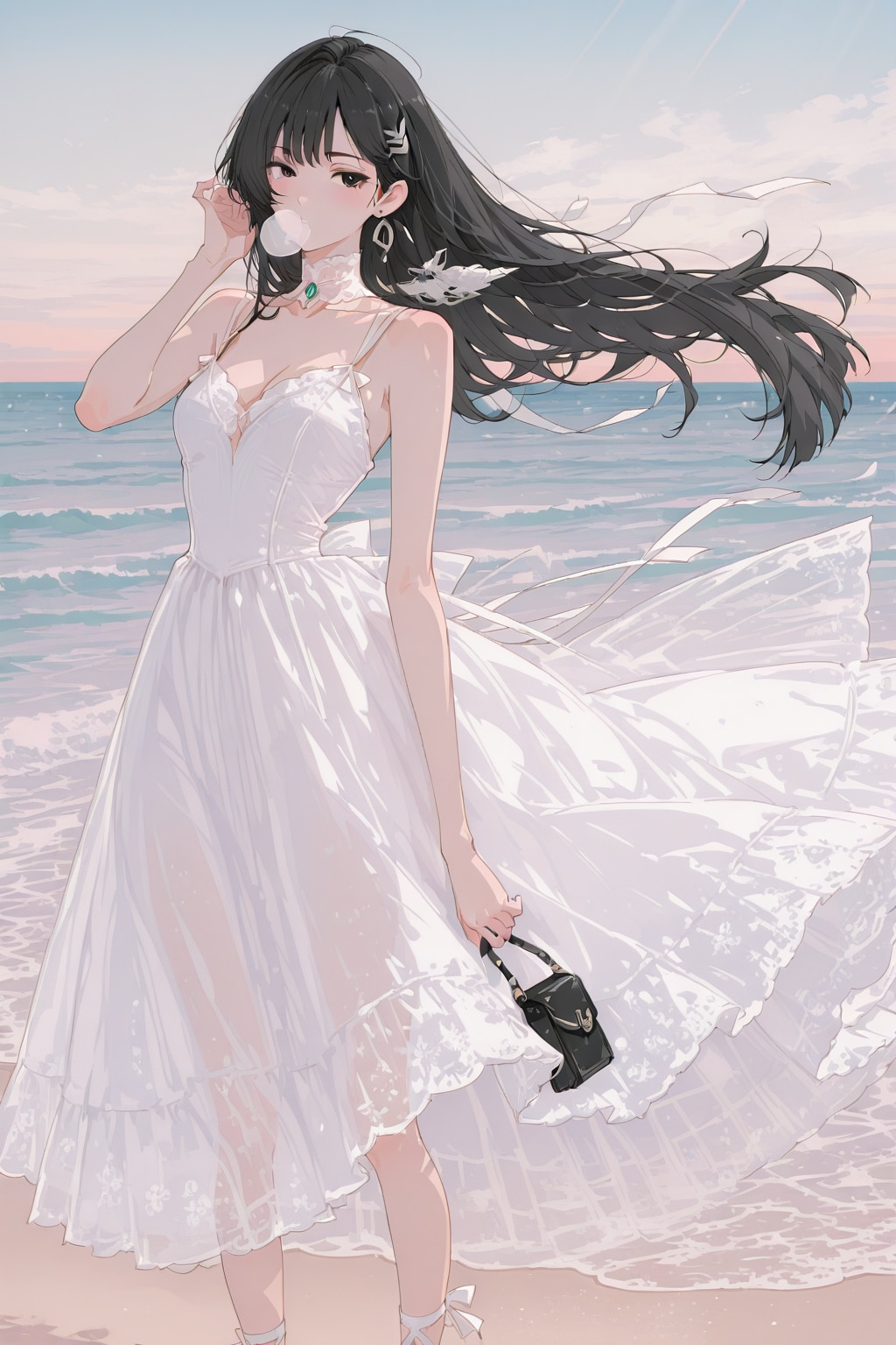 ワンピ少女と海