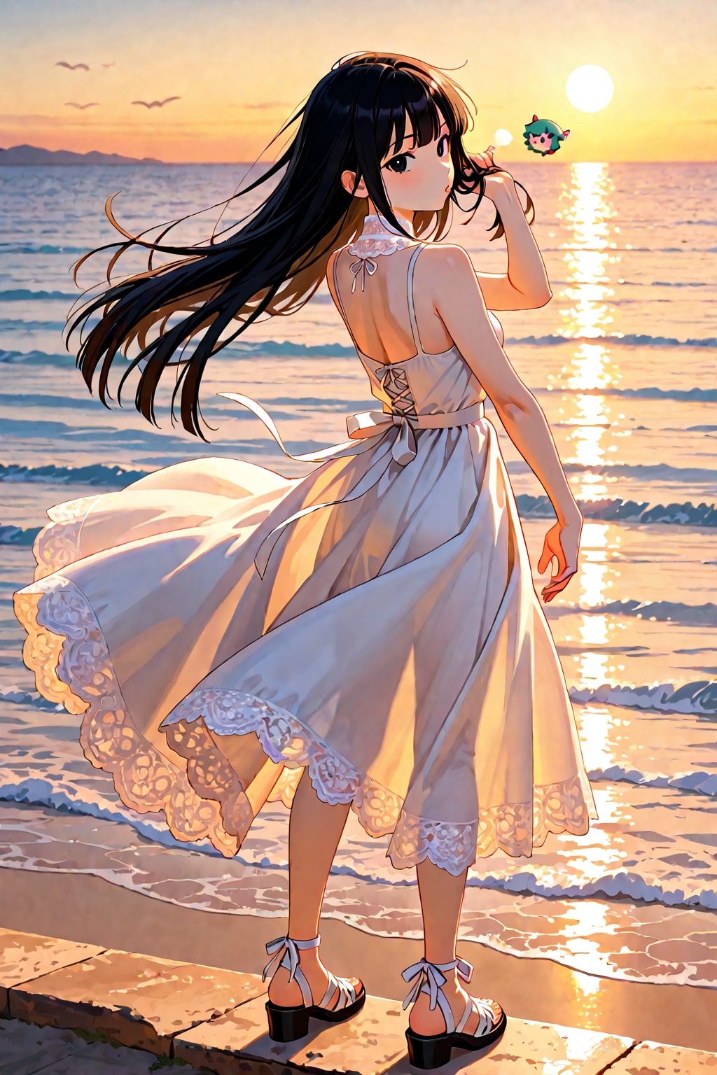 ワンピ少女と海