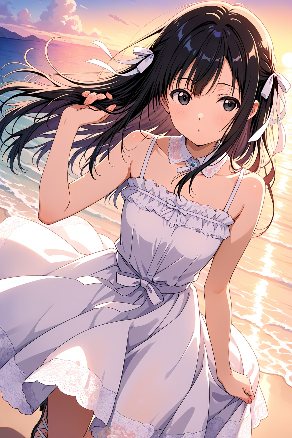 ワンピ少女と海