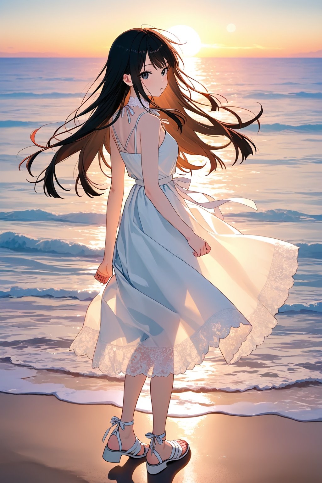 ワンピ少女と海