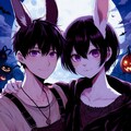 うさぎと、ハロウィンの黒髪短髪男性★その7(6枚) 3枚目