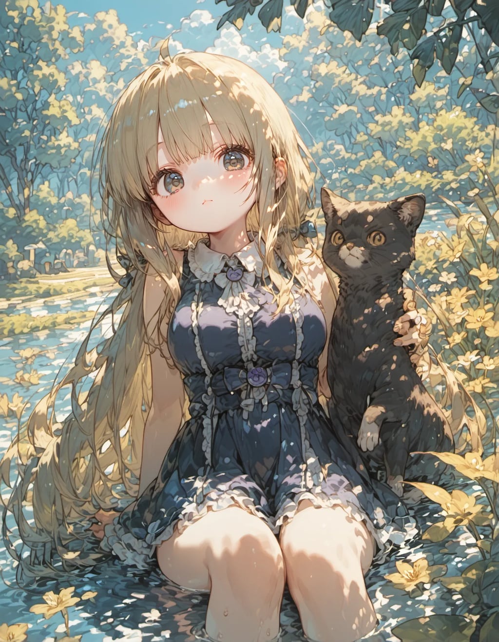 A Girl and the Watchful Shadow