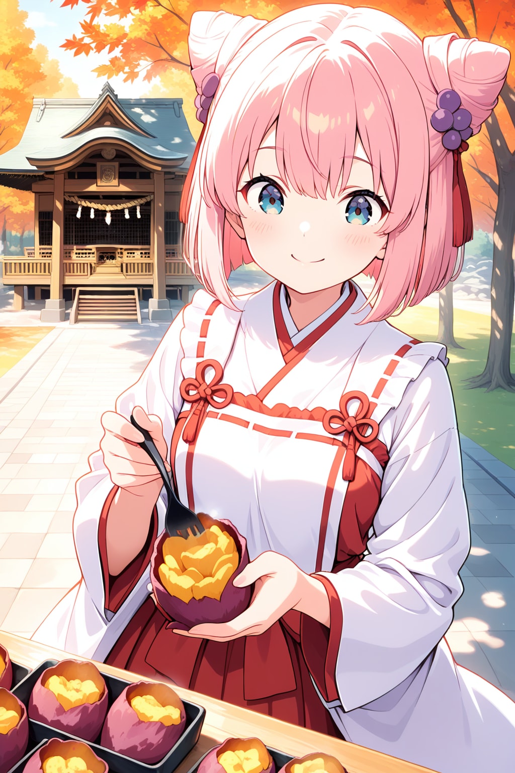 神社で焼き芋？　0225