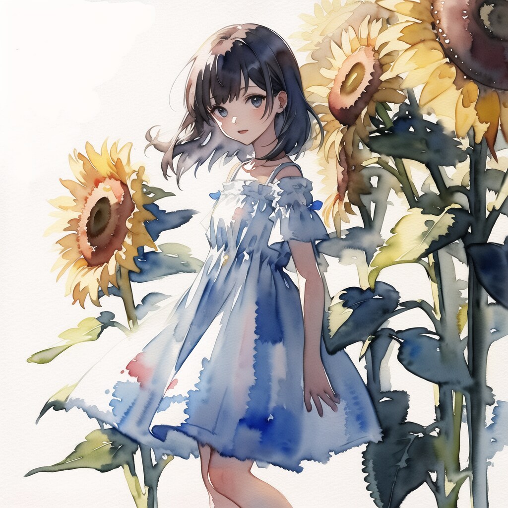 水彩少女
