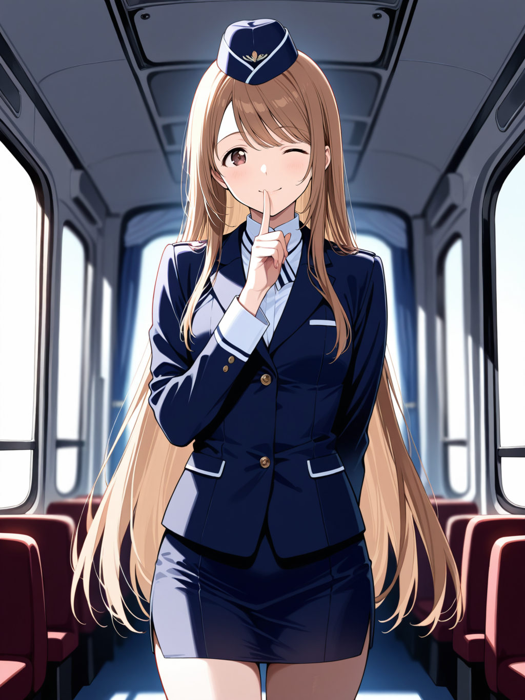 没イラスト（CAさんと、空の旅）