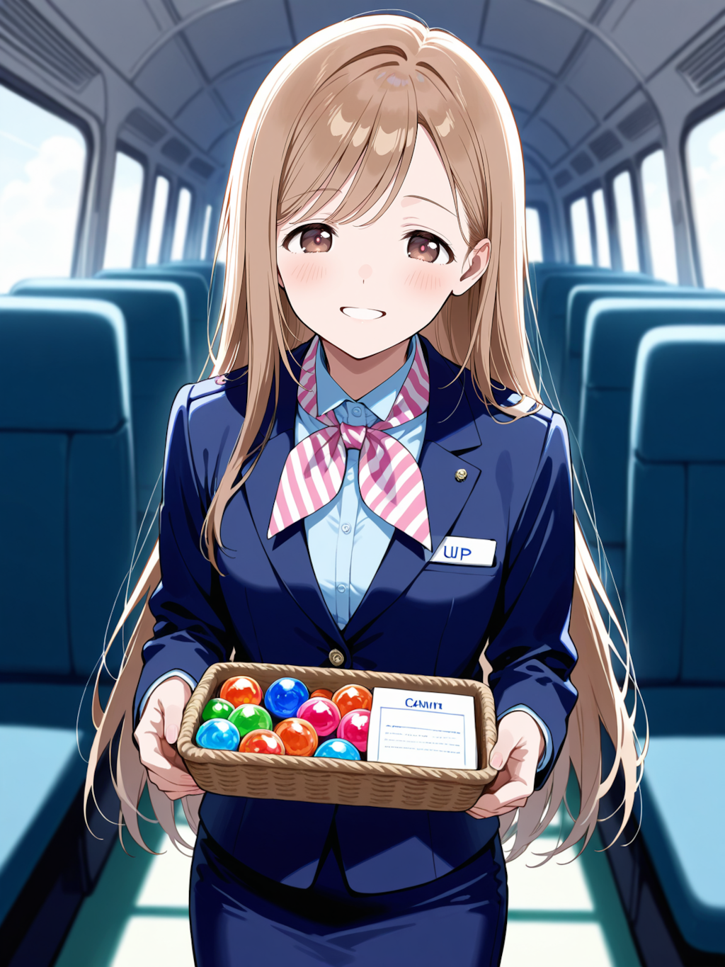 没イラスト（CAさんと、空の旅）