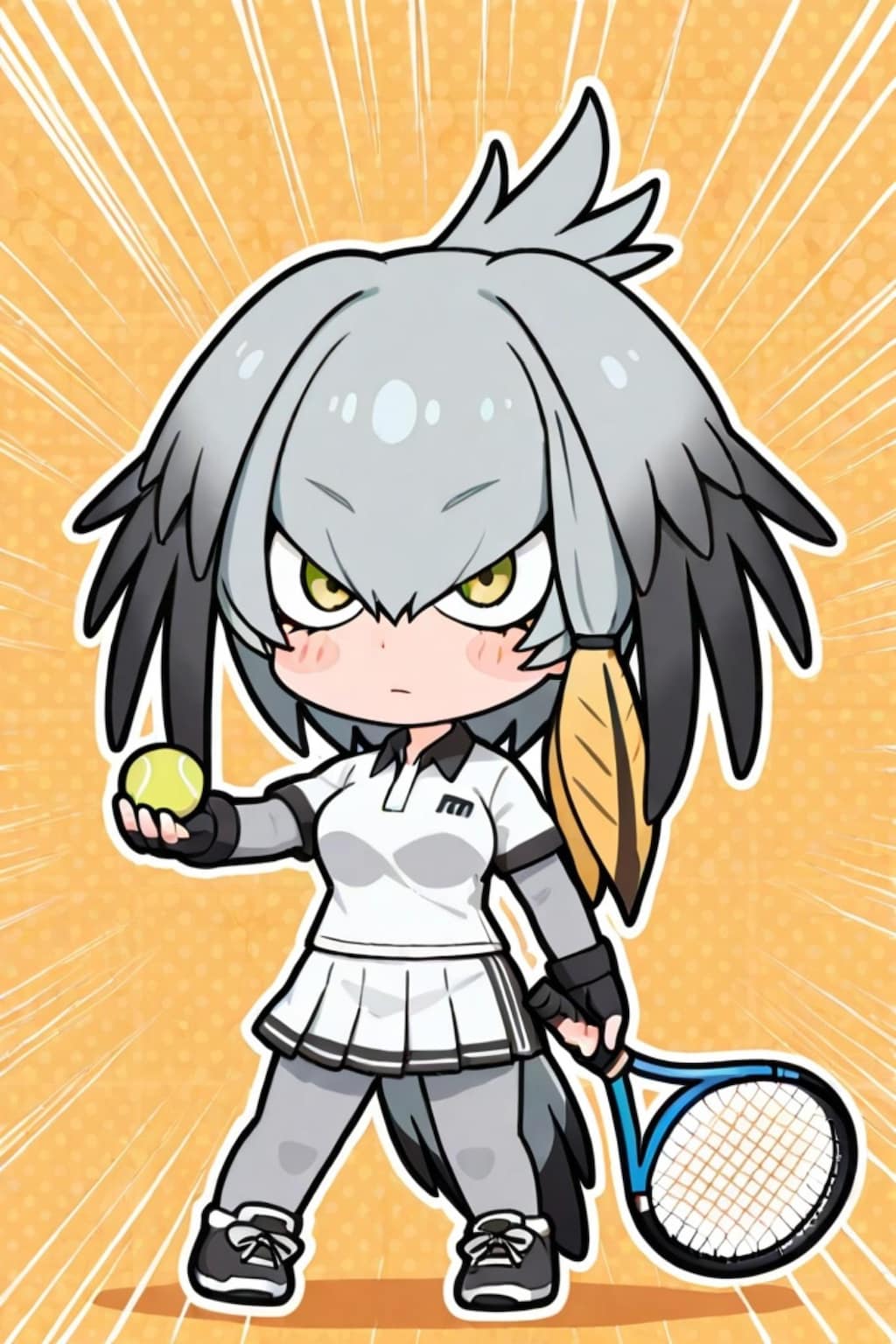 ハシビロコウちゃんのテニス