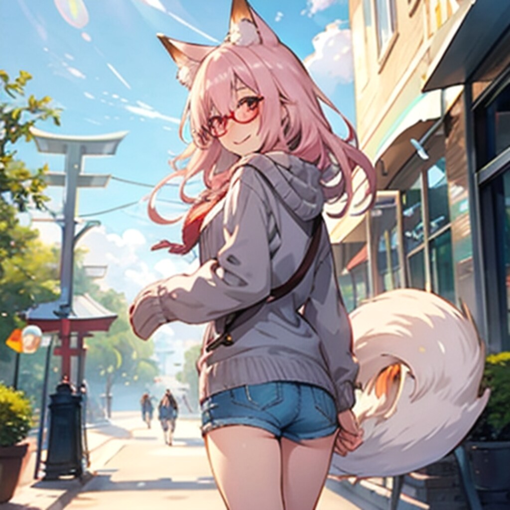 萌え袖眼鏡っ娘キツネ娘251025