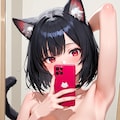 黒猫耳娘の腋見せ自撮り 4枚目