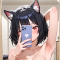 黒猫耳娘の腋見せ自撮り 5枚目
