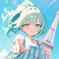 緑髪ちゃんとエッフェル塔 3枚目