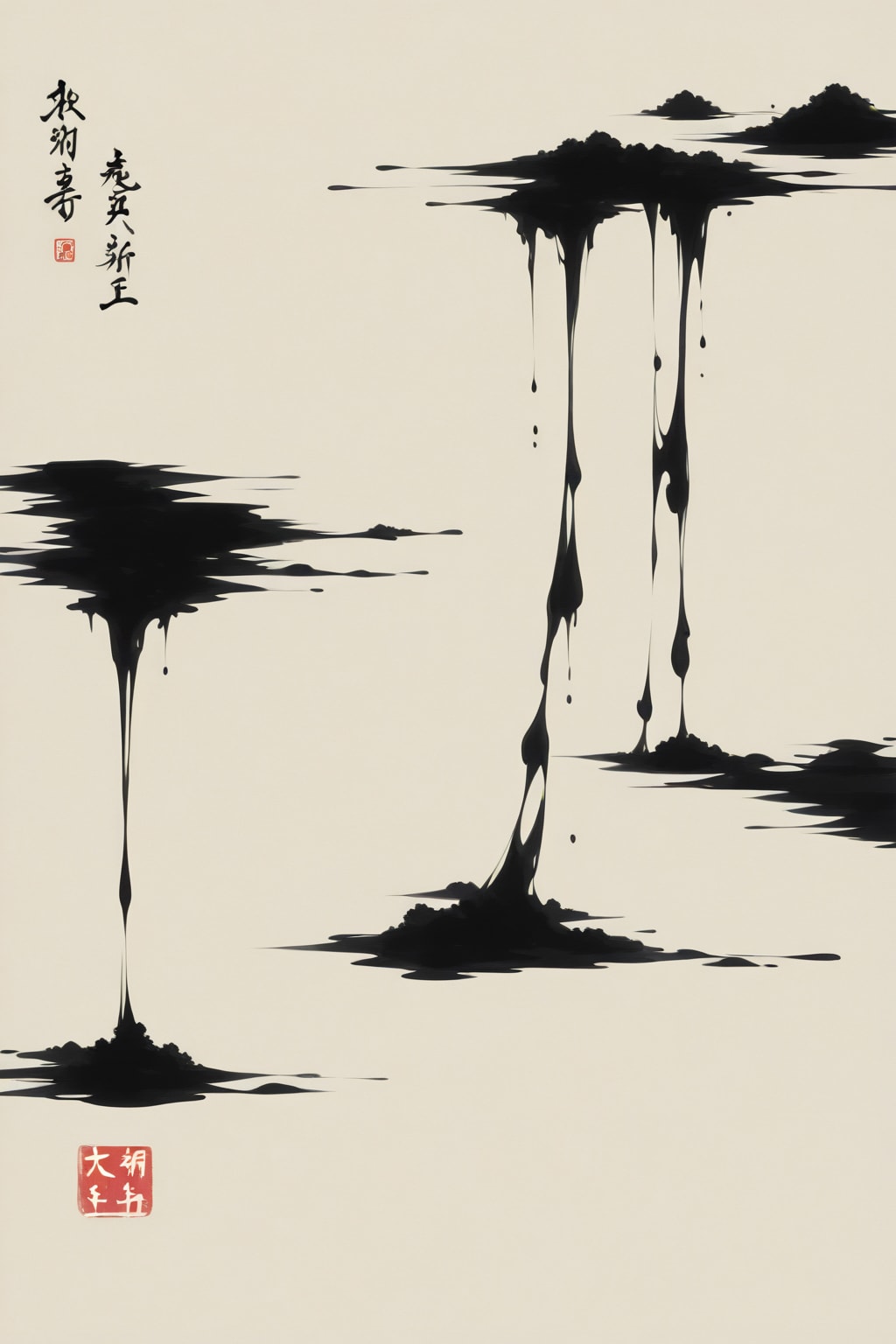 日本画の水墨画の格好良い艶やかな超絶美人画