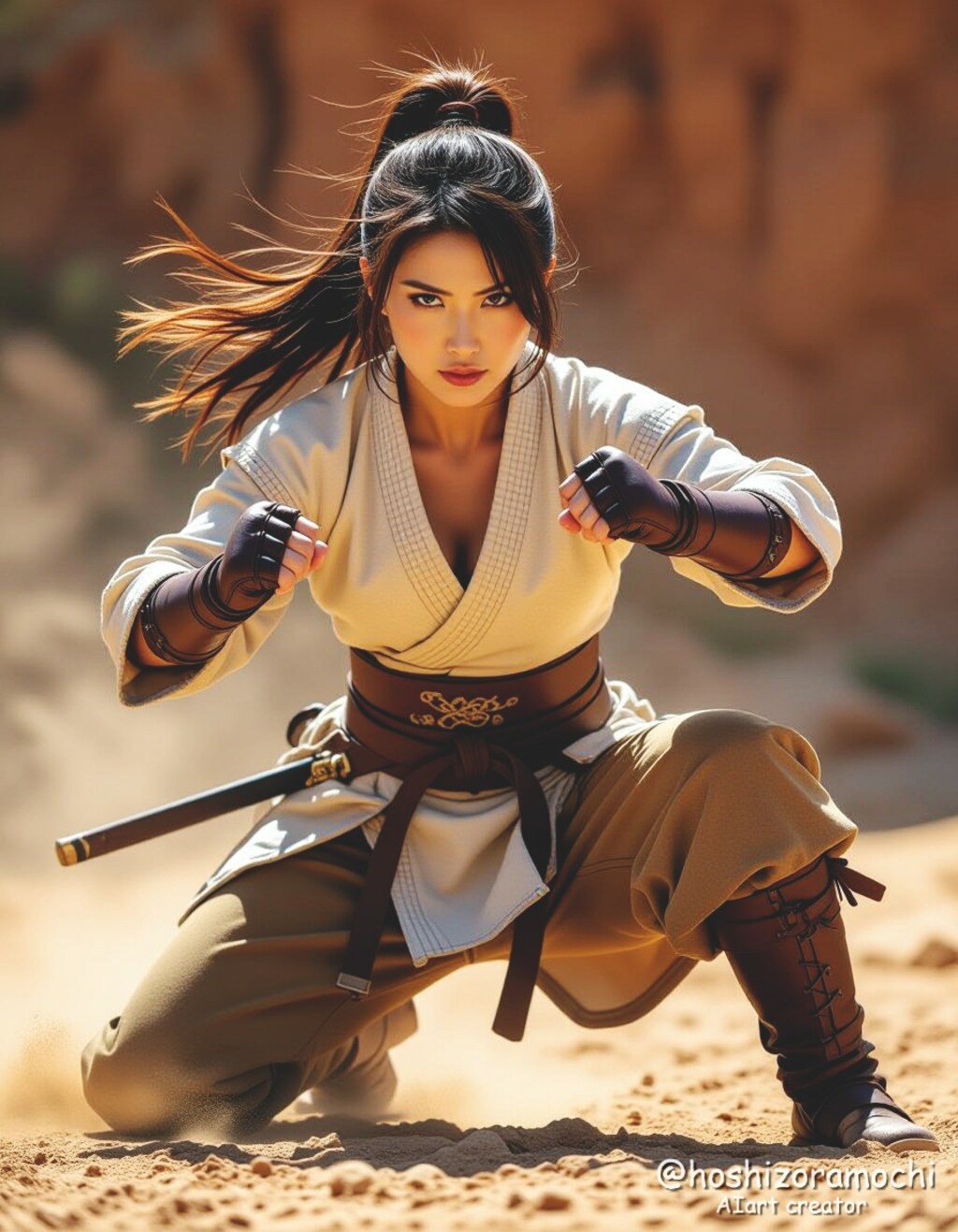 荒野を翔る武闘家 - Warrior Soaring Through the Wilderness