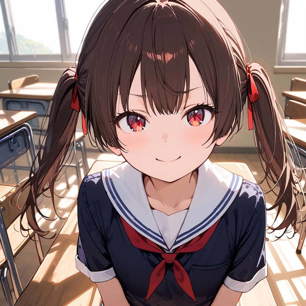 黒髪ツインテール