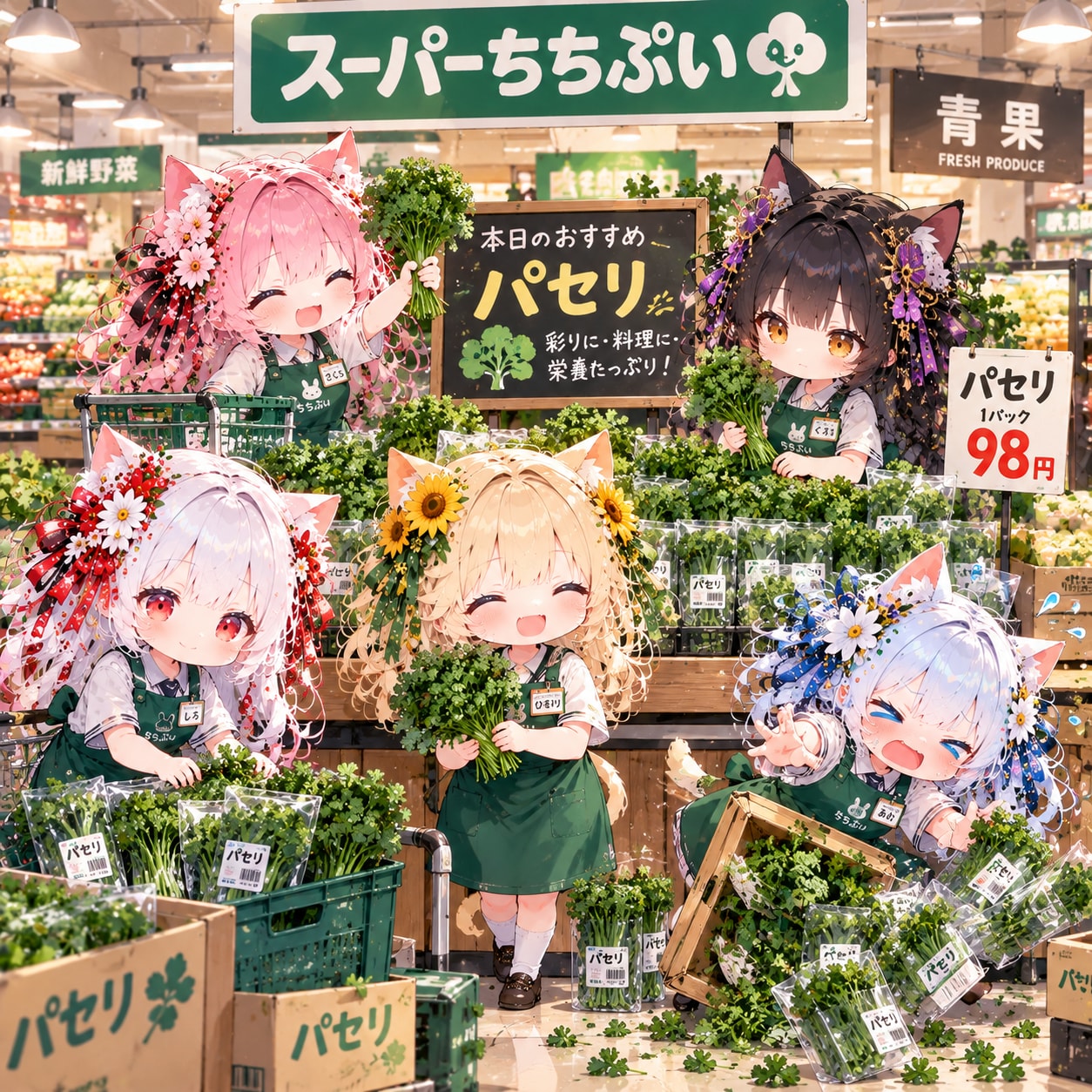 (🍎🦍🎺🌿)92.パ→「パセリ」ネコモ | の人気AIイラスト・グラビア