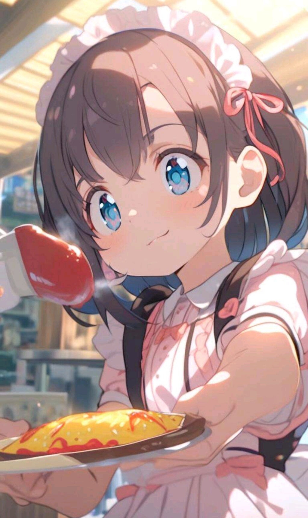 メイド喫茶でがんばる小さな女の子